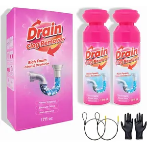 Foaming Drain Cleaner, Sink Cleaner and Deodorizer,  Tornado Drain Clog Remover for Kitchen Sinks, Shower Drains, Tubs (2pcs)