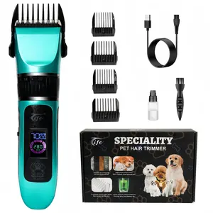 Tife Rechargeable Pet Hair Trimmer Complete Kit - Cordless, Quiet, Waterproof, Portable Clippers for Cats & Dogs, Thick Hair Grooming Tool