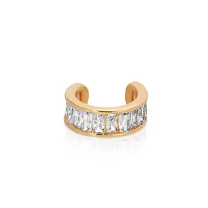 Crystal Ear Cuff – 18K Gold Plated No Piercing Ear Cuff with Cubic Zirconia | Minimalist Sparkle Jewelry for Women