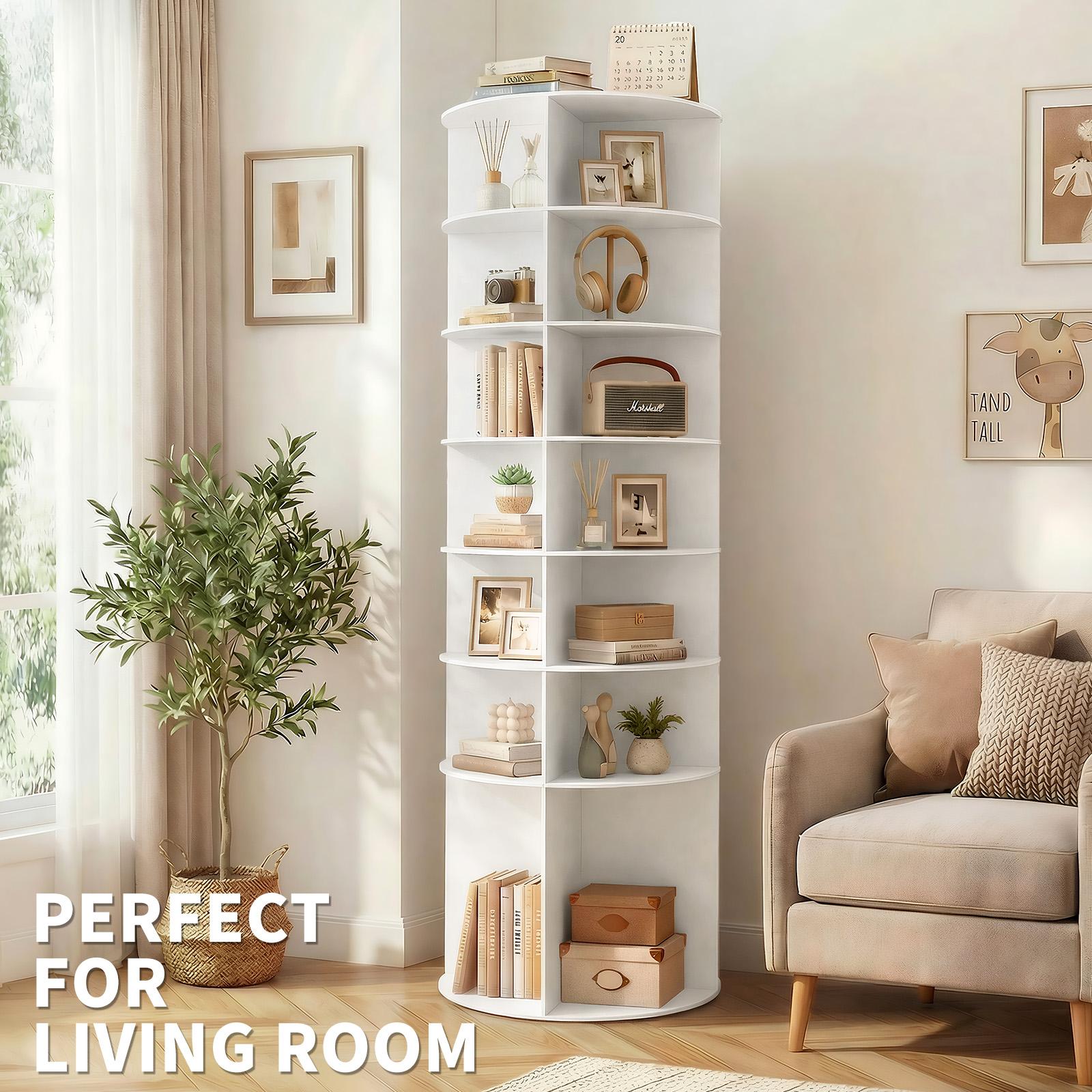 7-Tier 360° Rotating Shoe Rack Organizer, Wood-Plastic Composite, 60x60x184 cm, White, Space-Saving, Durable, Easy Assembly, Shoe Storage System 7-Tier 360° Rotating Shoe Rack Organizer, Wood-Plastic Composite, 60x60x184 cm, White, Space-Saving, Durable, Easy Assembly, Shoe Storage System