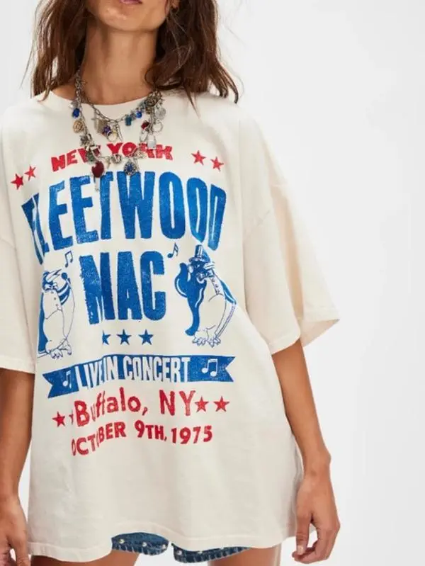 Retro Band Tour Graphic Tee, Fleetwood Mac Live In Concert Shirt, 70s Rock Music T-Shirt, fleetwood mac shirts for women, Vintage Band Merch, Mens Womenswear Top - TikTok Shop