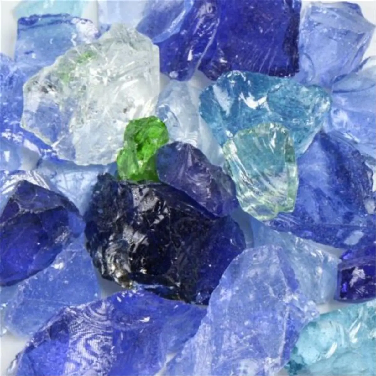 American Specialty Glass LRIVERZS-10 100% Recycled Glass - Small Size, 0.25-0.5 in Irregular Chunks, 10 lbs, Precise Sizing - for Landscaping, Flower Arrangements, DIY Projects