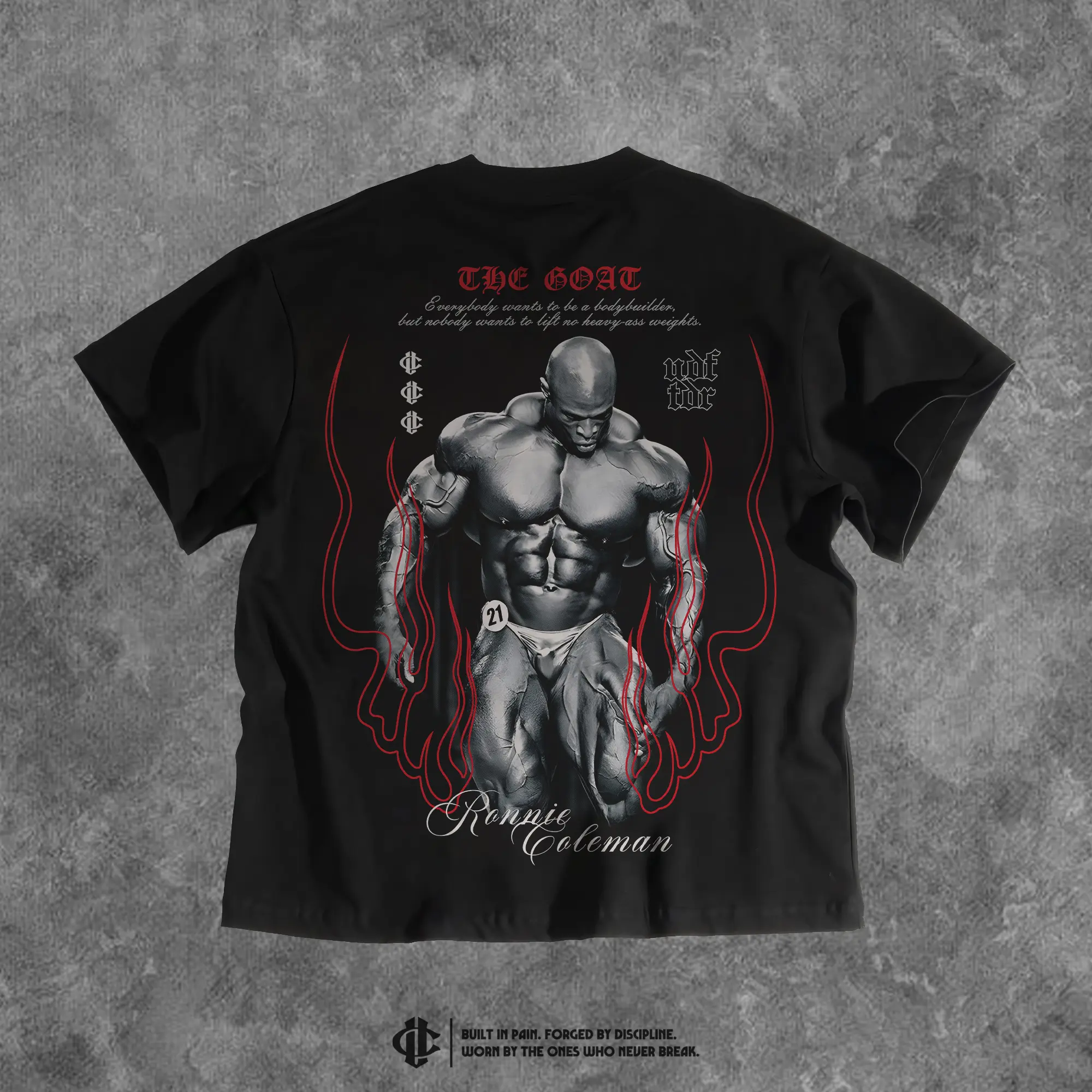 "THE GOAT RONNIE COLEMAN" Tee, Men's Gym, Workout Wear, Gym Apparel.