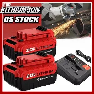 New For PORTER CABLE 20 Volt 8.0AH Lithium-Ion Max Battery+charger countC680L countC68