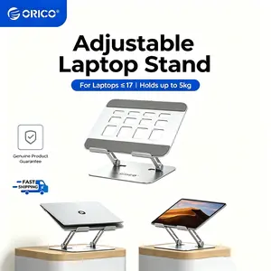 ORICO Ergonomic Laptop Stand for Desk, Height Adjustable Aluminum Laptop Stand Riser, Foldable Computer Holder for MacBook Neo, Air, Pro, Dell XPS, HP, Lenovo, Fits Devices up to 17" - ST11