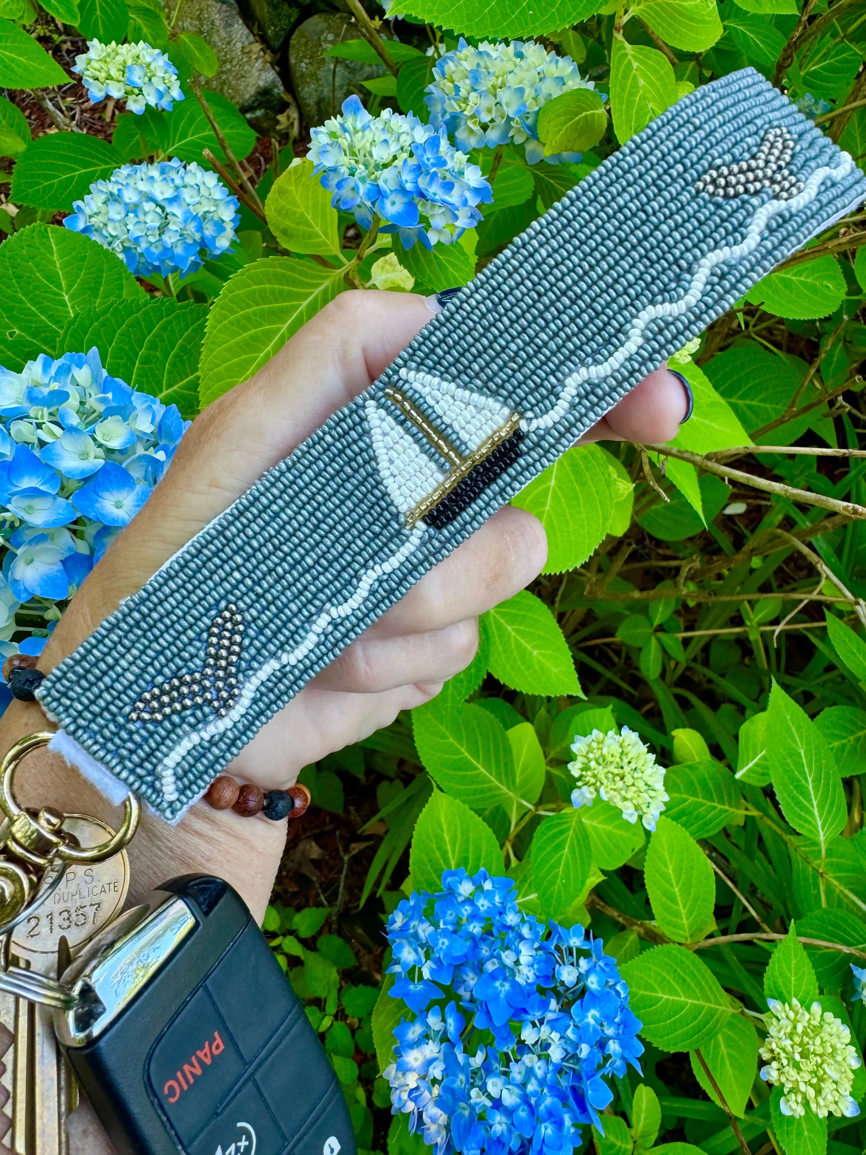 Sail Away Beaded Keychain Wristlet