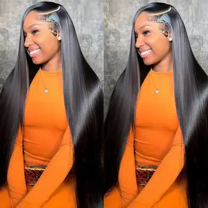 Straight Lace Front Wigs Human Hair 13x4 HD Lace Wigs 180% Density Brazilian Virgin Hair Wigs for Women Pre Plucked with Baby Hair Natural Black