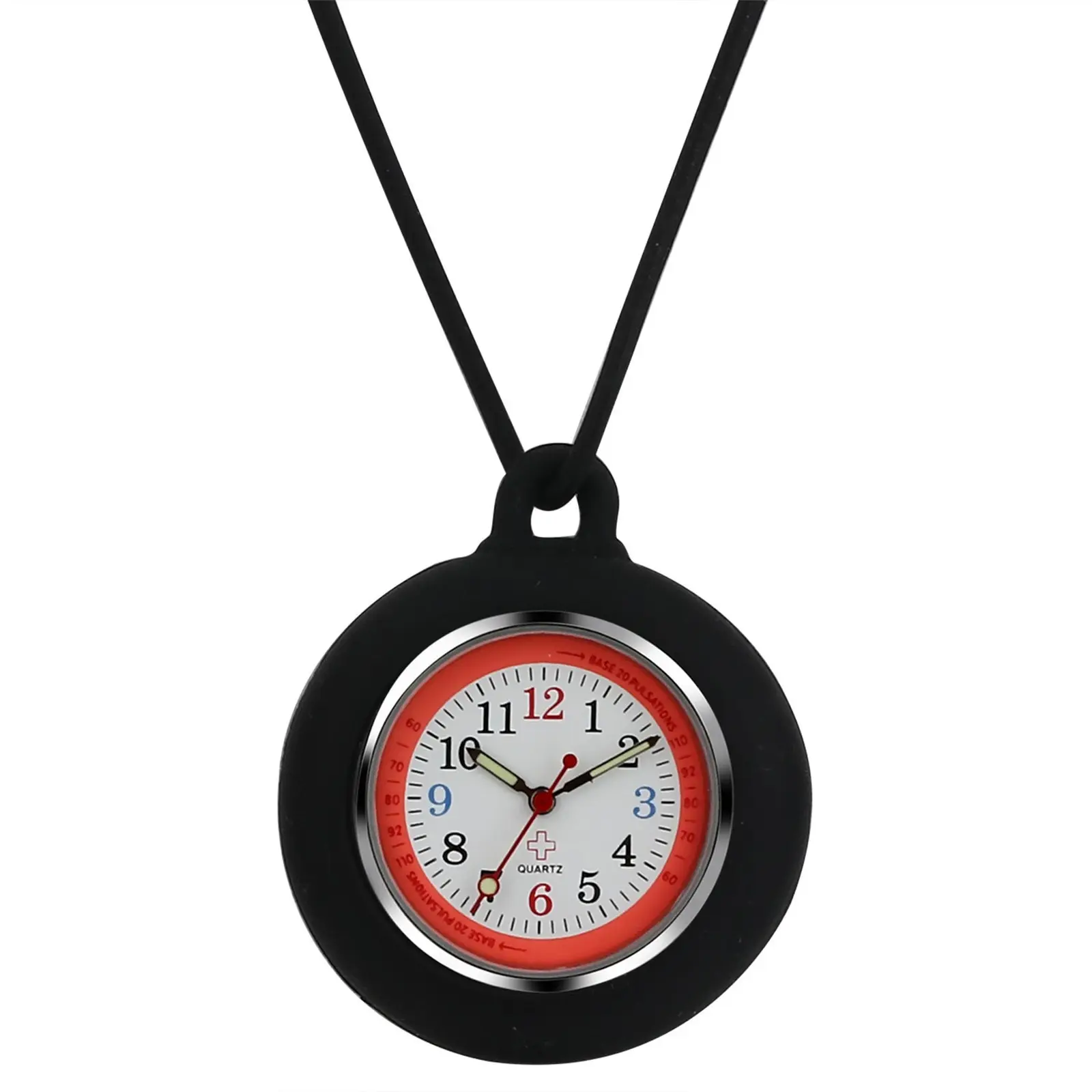 OIDEA Nurse Pocket Watch - Medical Silicone Dial, Pulse Rate Calculator, Second Hand, 3ATM Water-Resistant Polymer Multifunction Biometric Silicone-Based Quartz Watch for Men, Polymer Quartz Watches, Water-Resistant Quartz Watches