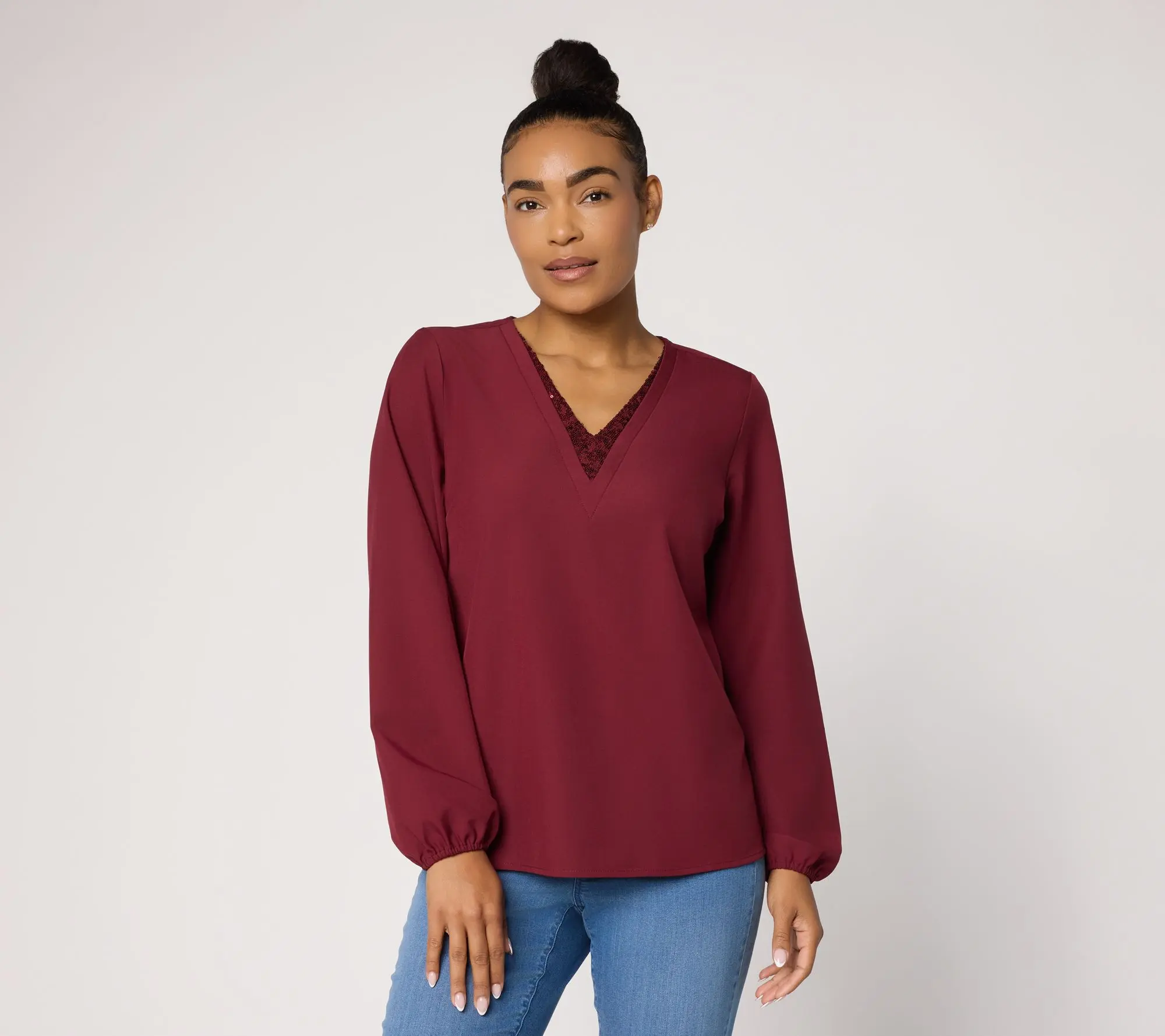 Jingle Belles by Kim Gravel Dazzling Popover Blouse