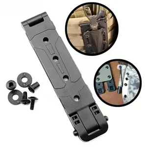 [VIGEROSO Kydex Sheath Clip] 4pack K Sheath Waist Belt Clip - Kydex Sheath Carrying Clip Molle Buckle Molle Attachment - Black, Molle Accessories, DIY for Knife Sheath, Molle Quick Locking, Holster Hardware with Screws