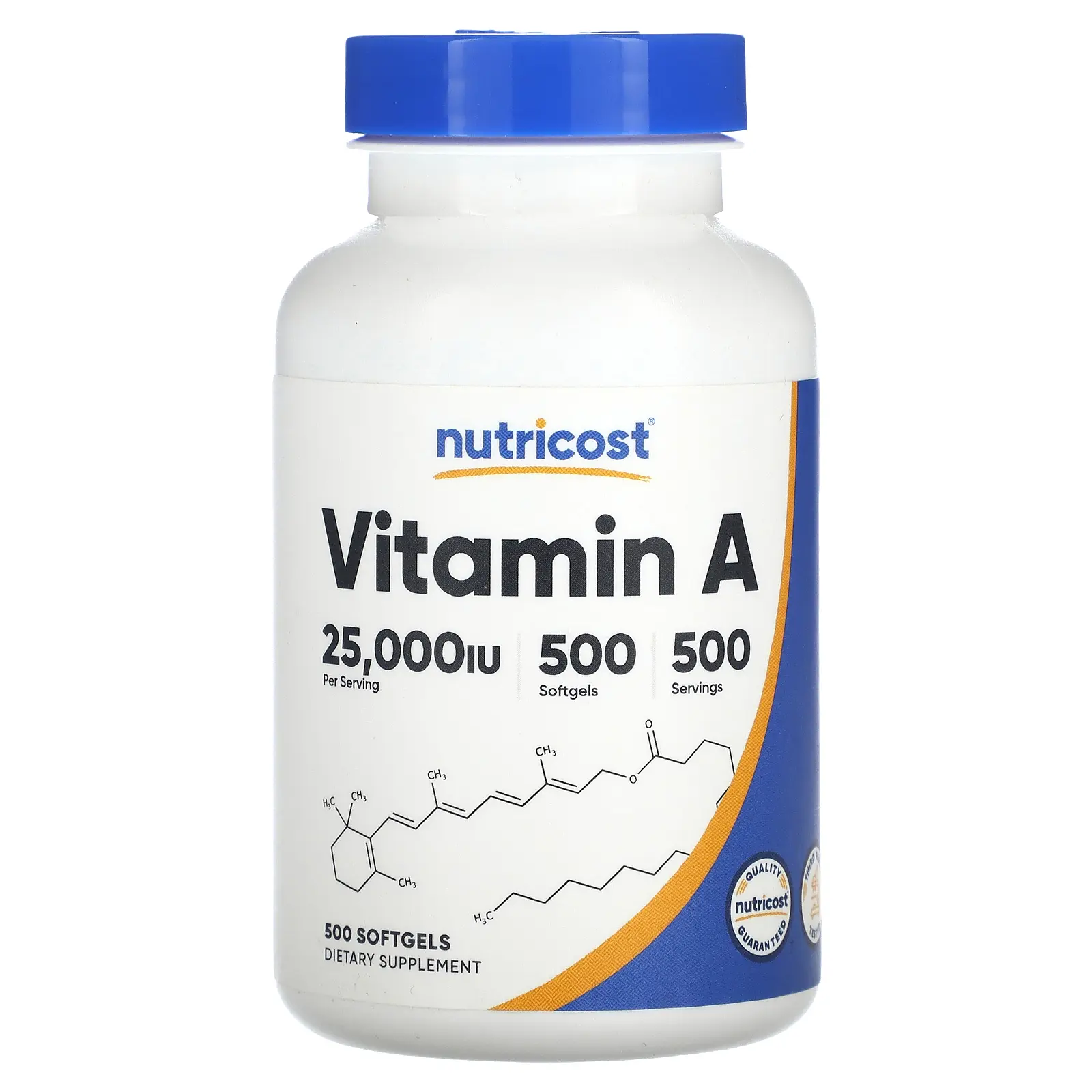 Nutricost Vitamin A, 25,000 IU, 500 Softgels