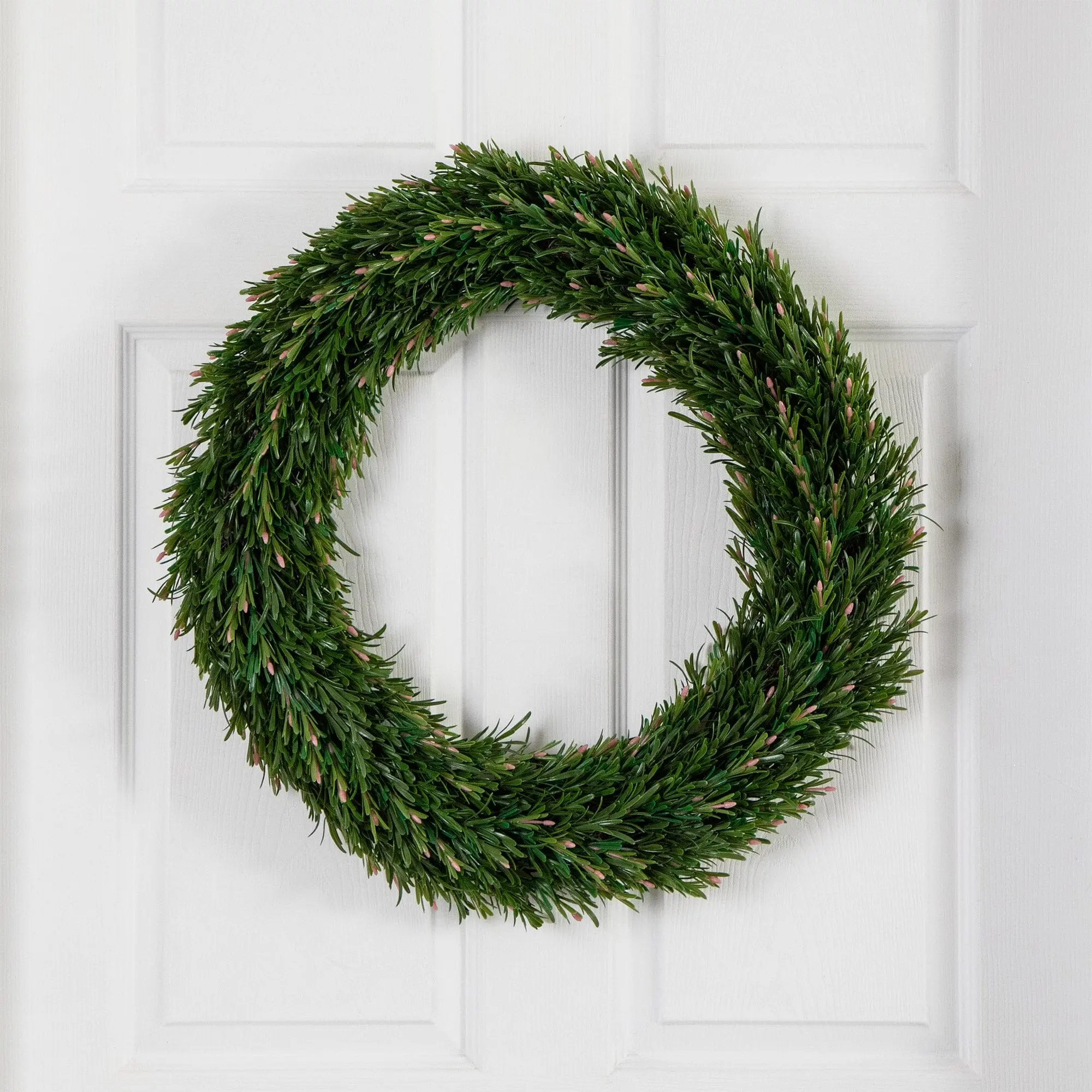 24" Diameter UV-Resistant Nature-Inspired Artificial Rosemary Wreath - Horticulturist-Crafted Decor Accessories for Front Door, Indoor-Outdoor Home Festive Decor, Front Door Decor
