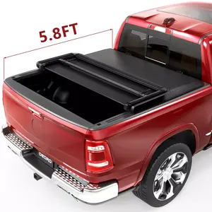 [Fits 2007-2013 Chevrolet Silverado & GMC Sierra 1500 Crew Cab Only] 5.8 FT Bed, Soft Tri-fold Truck Bed Tonneau Cover