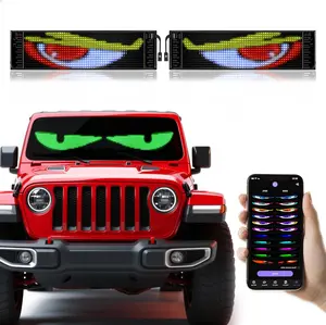 Eyes Light for Cars,Flexible Scrolling Programmable LED Signs,LED Eyes for Truck Windshield,Custom Editor Colours,Animations,Text