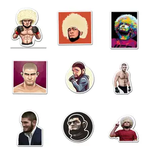 Khabib Abdulmanapovich Nurmagomedov Sticker Pack 9 PCS Vinyl, Sport Car Wall Kid Phone Book Stickers, Funny Sticker Decal Decor