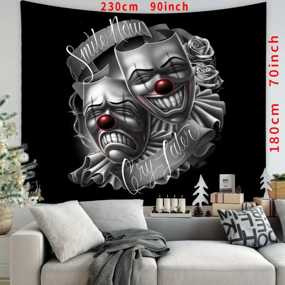 Jester decorative art pattern tapestry, home decoration wall hanging art piece, suitable for interior decoration in living room and bedroom, gift for men, psychedelic style room decoration, Independence Day and Father's Day gift, boyfriend gift