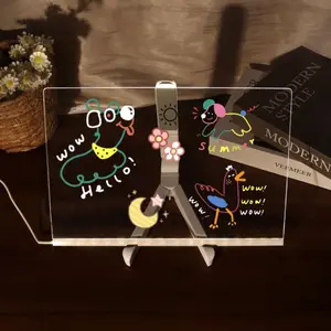 Glowing LED Note Acrylic Board with 7 Neon Markers Glowing Writing Pad for Kids Home & Office Weekly Planner Reusable Luminous Note Board