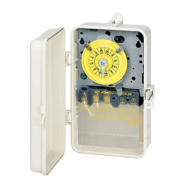 Intermatic T101P3 Mechanical Time Switch - 10A Heavy-Duty Electrical Switch with Plastic Enclosure, On/Off Trips Functionality for Home Improvement, Lighting, Industrial, Commercial Use, High Motor Load Ratings, Highest Motor Load Ratings, 10 Amp