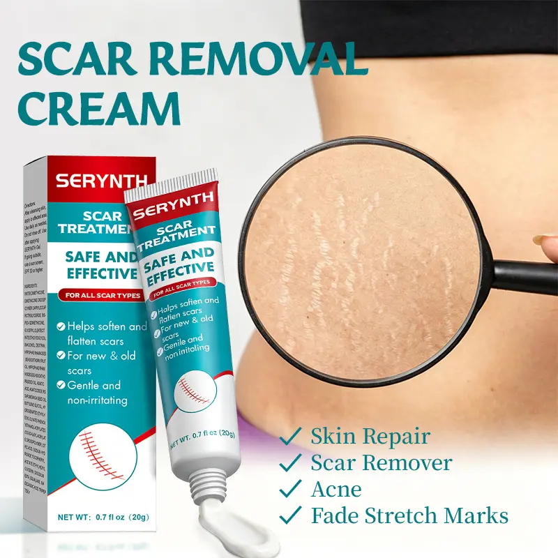Scar Removal Cream, Effective Gel for Acne Scars, Pimple Marks, Stretch Marks, Burns, Cuts & Surgical Scars. Skin repair moisturizer smooths texture, hydrates & improves scar look. 20g non-greasy for face & body, fits all skin types, men & women. tiktoksh