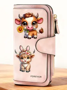 1pc highland cow Women'S Long Wallet, Multi-Functional Wallet, Portable Snap Closure Coin Purse, Birthday Gift and Daily Commute for cow lovers, Playful Design, Perfect Holiday Gift, Perfect for Outdoor, Travel, and Family Use3.26PYT-20