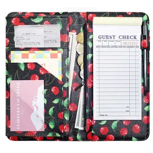 4.7 X 9 Server Book with Zipper Pocket Bling Waitress Book with Money Pocket and Magnetic Closure, Restaurant Waitstaff Organizer Fit Server Apron with High Volume Pocket