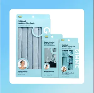 GIMME Beauty Dream Curl Bundle - Heatless Curling Set + Flex Rods + Satin Sleep Bonnet | Heat-Free Overnight Styling (3-Piece)