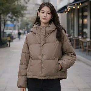 Lightweight Warm Short Hooded Down Jacket