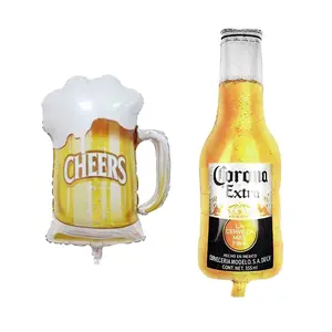 2-Pack Corona Beer Balloons, Large Aluminum Foil Balloons for Beer Festivals, Party Decorations, Birthday Parties, Bar Lounge Decor