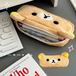 Pencil Cases For Kids Girls Cute Cartoon Bear Pencil Pouch Organizer Pen Bag School Stationeries Gifts Ins Hot