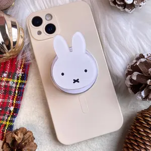Minimal Bunny MagSafe PopSocket – Aesthetic White Rabbit PopGrip, Simple Cute Phone Grip for iPhone