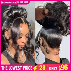 Bling Hair 360 Lace Front Wigs Human Hair 180% Density HD Transparent Body Wave Lace Front Wigs Human Hair Pre Plucked 360 Lace Frontal Wigs for Women