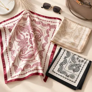 Square Scarf Paisley Print Soft Polyester 70x70cm Lightweight Summer Neck Head Accessory for Women Girls Daily Fashion Wear Gift