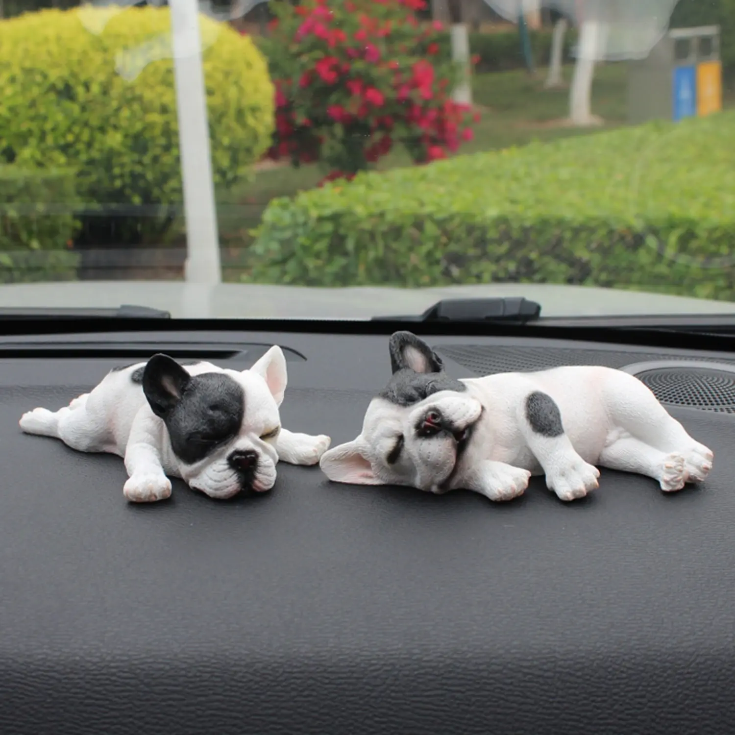 Beige Lying Posture Cute French Bulldog Ornament - Small Animal Model, Car Interior Ornaments, Dashboard Accessory, Gift-Ready Decor (Sports & Outdoor Camping & Hiking Hammocks Companion)