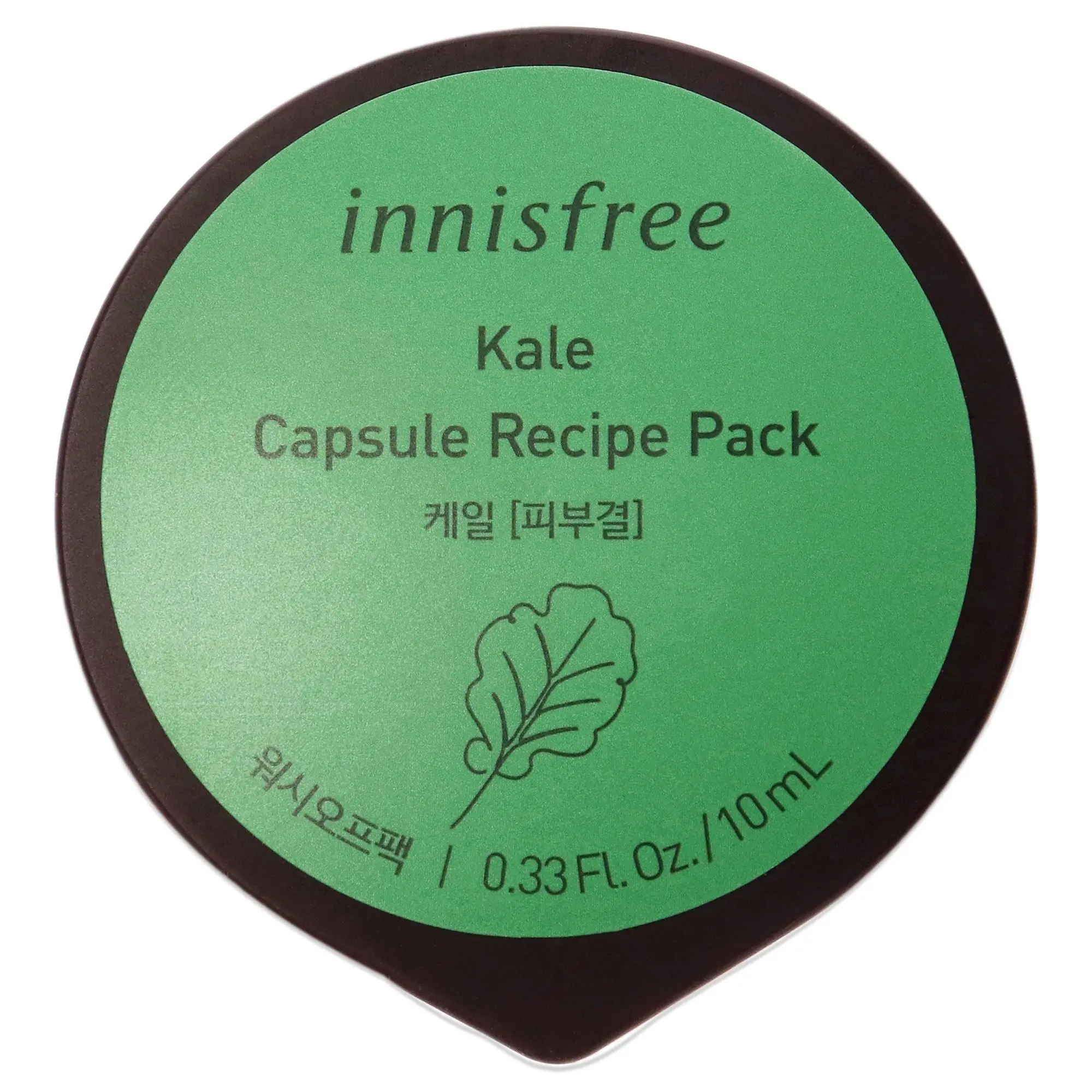 Innisfree Unisex Kale Capsule Recipe Pack Mask - Compact, Practical, 0.33 oz (10ml), Easy to Apply Facial Mask