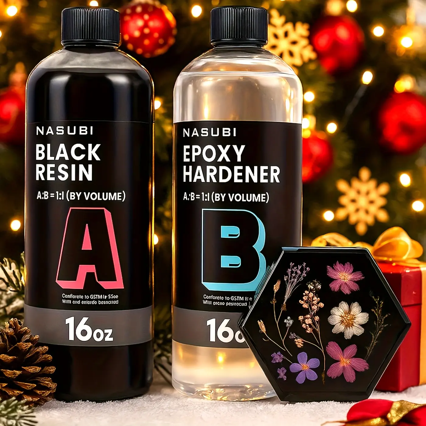 32OZ Black High Gloss Epoxy Resin - No Bubbles, No Odor, Easy To Use, For Art, Jewelry Making, Ideal Gift (DIY/Halloween) Christmas and Halloween Present
