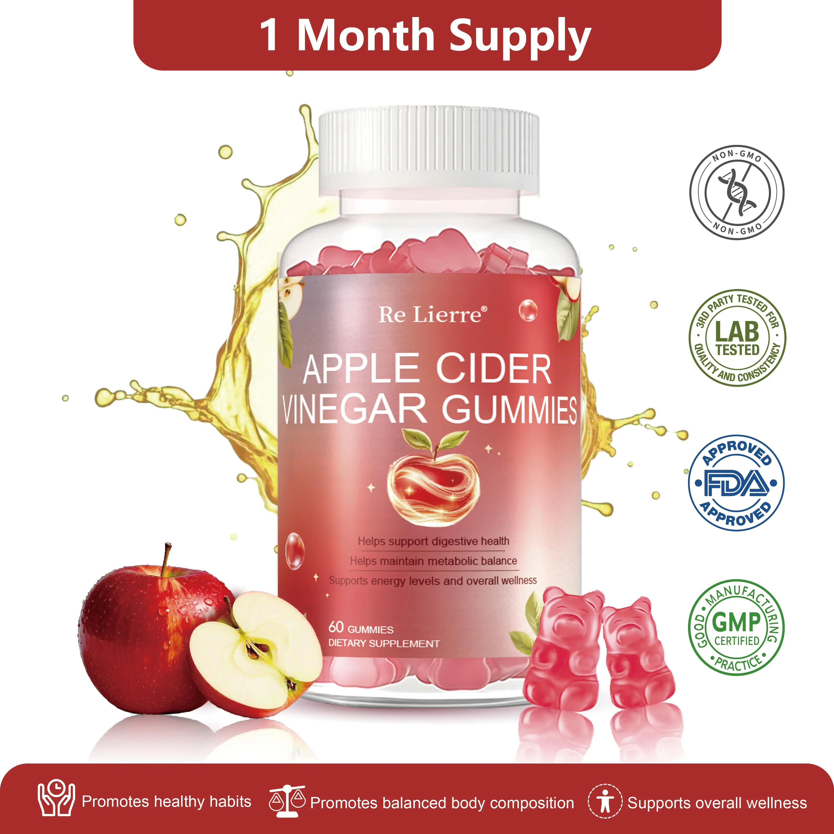 2025 Apple Cider Vinegar Gummies - Vitamin B12 - 12000mg ACV Sugar-Free I Metabolism, Detox & Cleanse Digestive Gut & Immune Health I Vegan, Non-GMO,