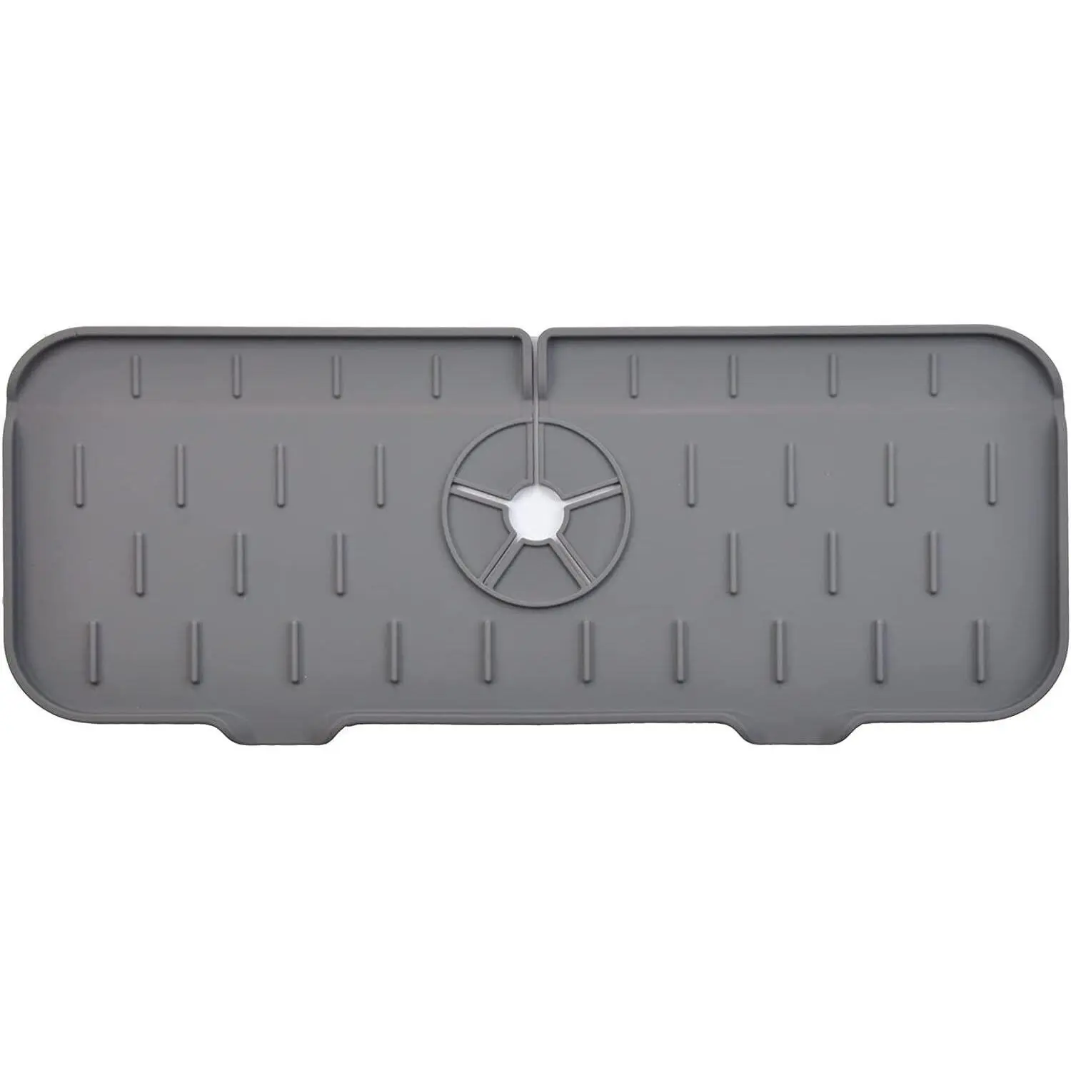 Kitchen Faucet Sink Splash Guard (Gray) Silicone Faucet Mat Sink Draining Pads Drying Mat for Kitchen & Bathroom Countertop Protection