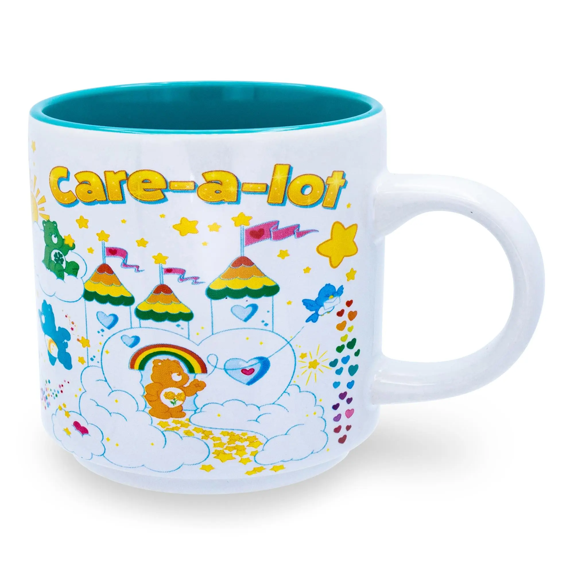 Care Bears "Care-A-Lot" Allover Icons Ceramic Beverage Coffee Mug, 13 oz Capacity