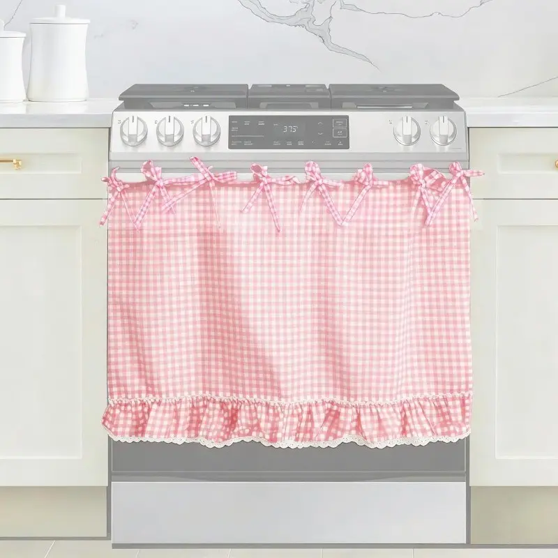 Rustic Kitchen Cooking Apron, Handmade Oven Dust Cover, Lace Trimmed, Multiple Straps, Vintage Farmhouse Style, Ideal for Country Homes, Kitchen Aprons