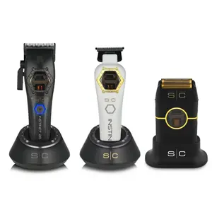 StyleCraft Instinct Metal Edition Hair Clipper w/ Instinct Metal Edition Trimmer w/ Instinct Metal Double Foil Shaver (SC611M, SC410M, SC807) [COMBO] [BLACK]
