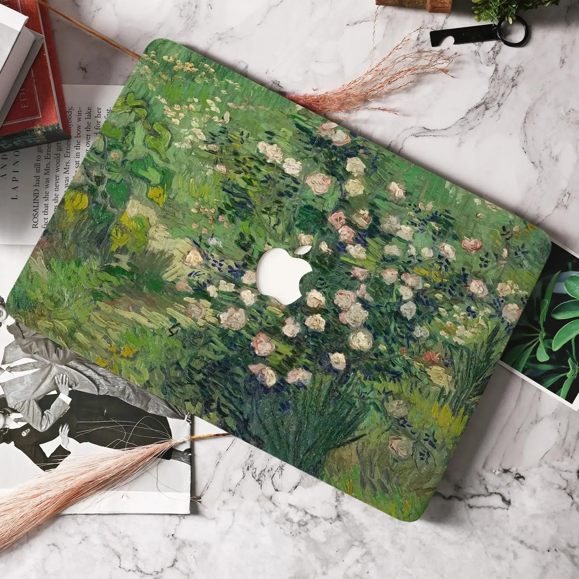 Van Gogh Roses Aesthetic MacBook Case for MacBook Air 15 13, MacBook Pro 16 14 13 Inch,  MacBook Protective Case Cover