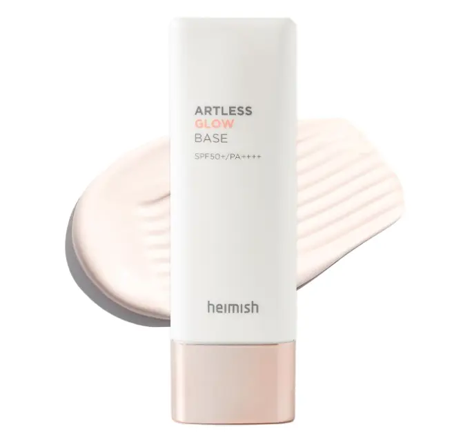 HEIMISH Artless Glow Base 1.35fl.oz/40ml, Multipurpose Makeup Base, Primer, Highlighter, Tone Up Sunscreen for face, Lightweight, Non-greasy, Hydrating, Natural Finish with SPF 50+ PA++++