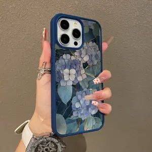 Trendy Magnetic Case for iPhone11/12/13/14/15/16/17/promax Blue Hydrangea Art MagSafe Ready, Ultra Thin & Shockproof | Cute Pick for Girls