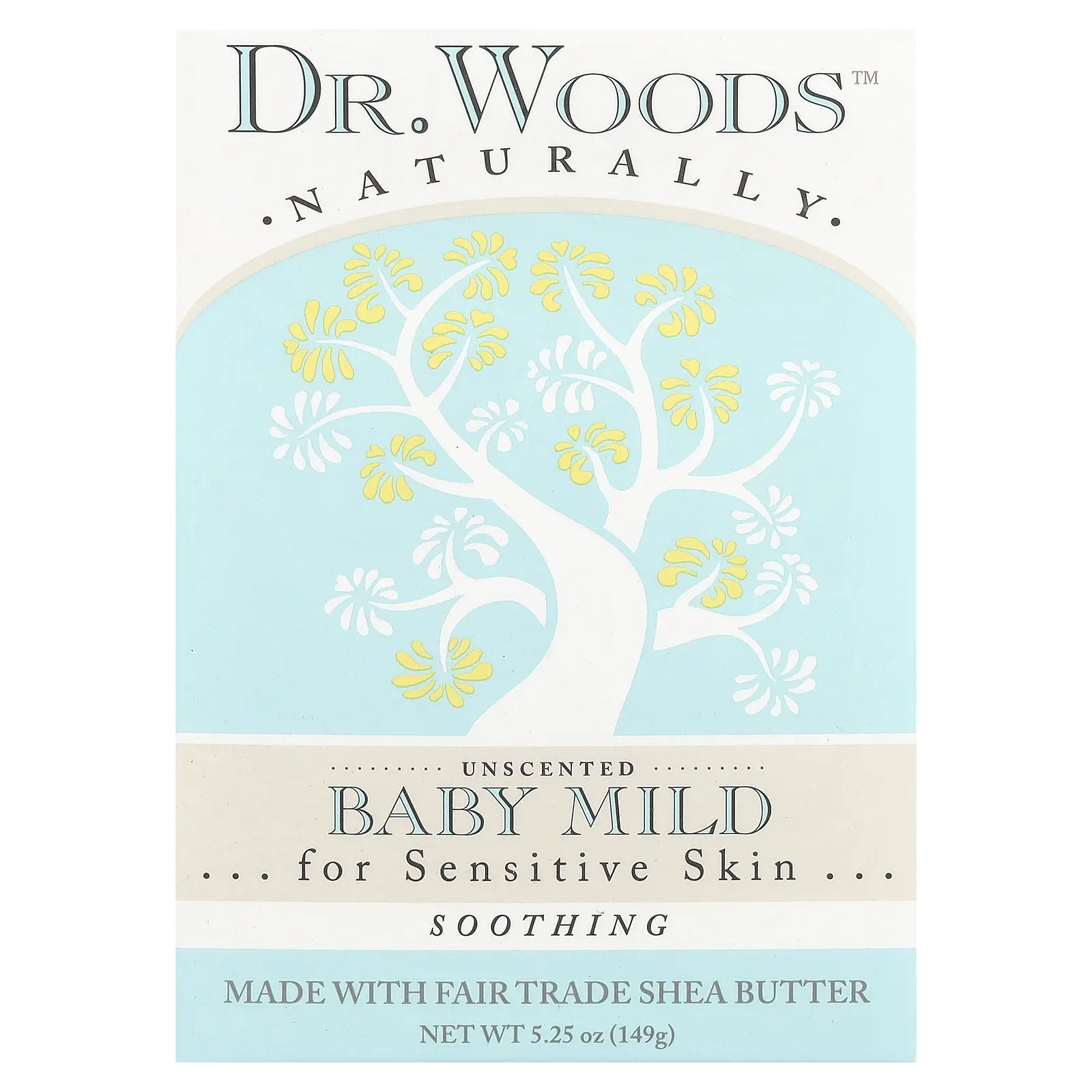 Dr. Woods Baby Mild Bar Soap, Sensitive Skin, Unscented, 5.25 oz (149 g)