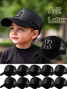 1 Piece Kids' Breathable Letter Cap Hat, Casual Style Sun Protection Headwear, Suitable for Park Play Travel Daily Outdoor Wear, Adjustable Snapback Caps, Snapback Hats