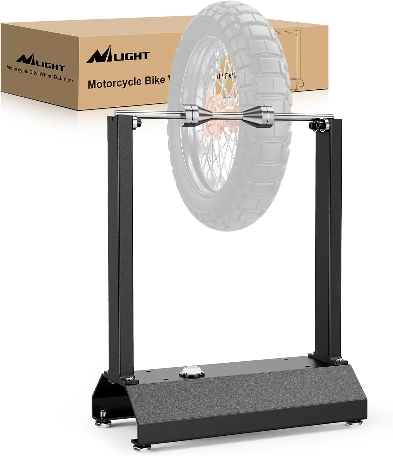 Nilight Motorcycle Bike Wheel Balancer, Tire Balancer Stand for Static & Dynamic Alignment, Heavy Duty Rim Balancing Tool with Adjustable Centering Cones for Most Motorcycles, Dirt Bikes, Sport Bikes