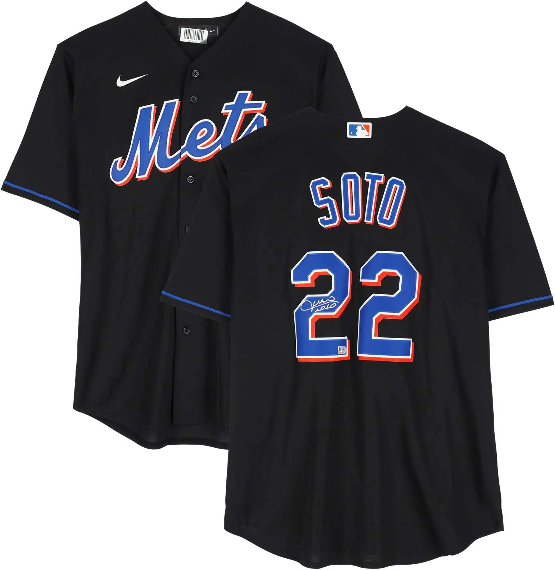 Juan Soto New York Mets Autographed Black Nike Replica Jersey - Fanatics Authentic Certified