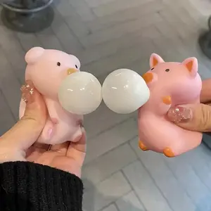 Cute Pig Squishy Toys Animal Spit Bubbles Stress Relief Toy Piggy Capybara Fidget Squeeze Toy Stress Relief Goodie Bag Stuffers