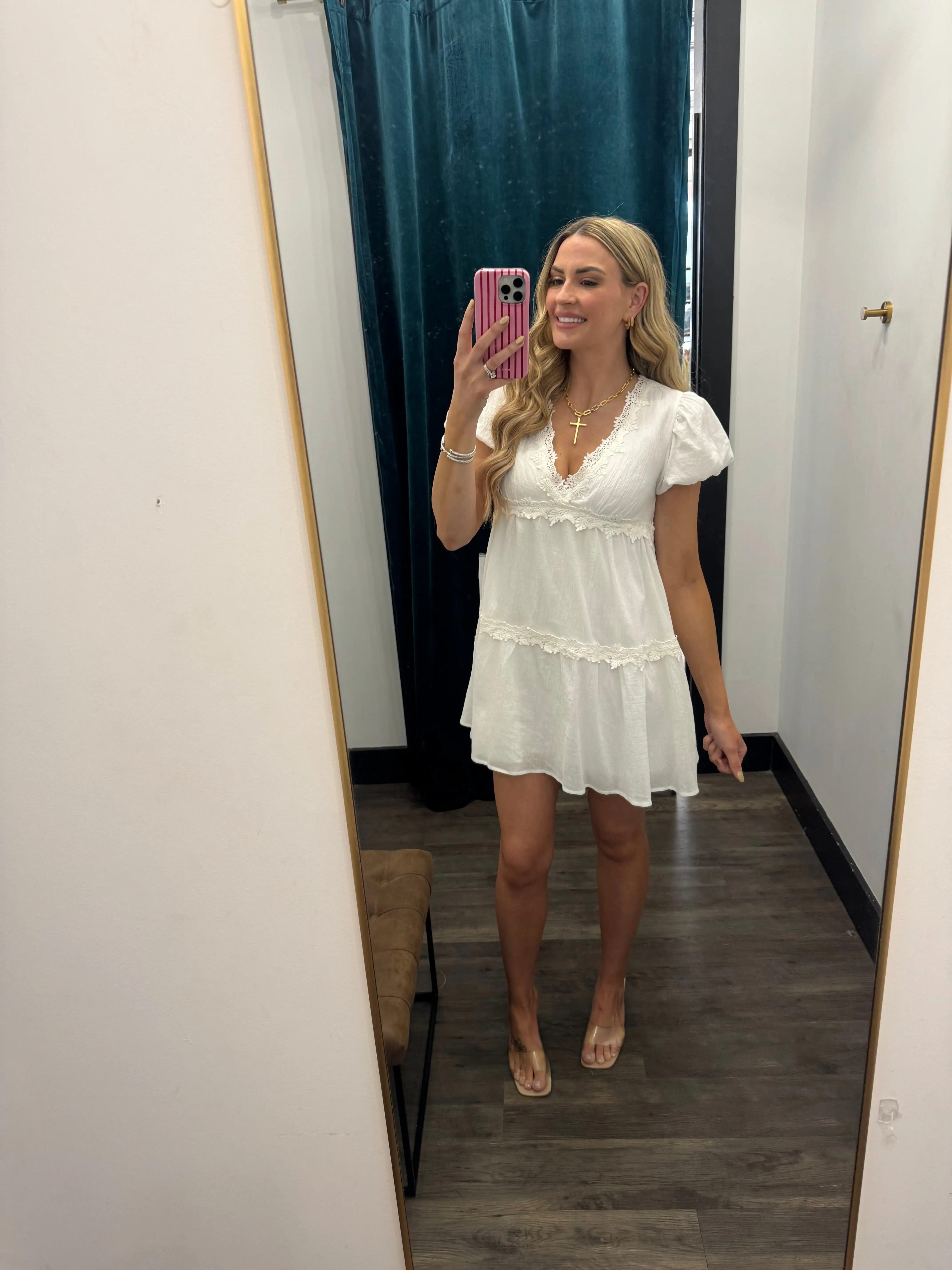 Lace Trim Baby Doll Dress