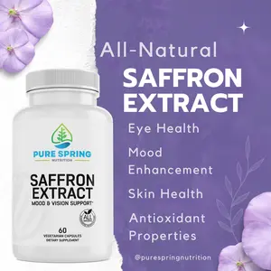Pure Spring Nutrition - Saffron Extract - 88.5mg Fitness Supplement Dietary Boost Health Healthcare Natural Healthy
